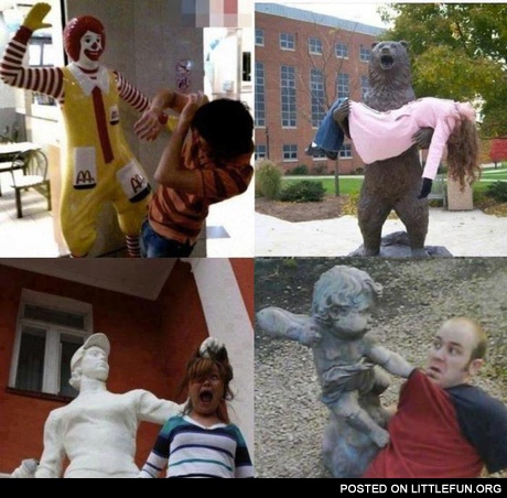 Funny statues