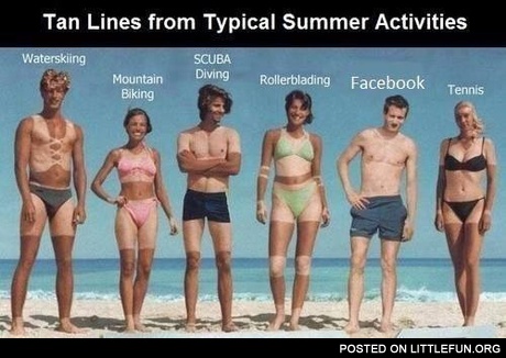 The tan from typical summer activities