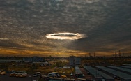 Hole Punch Cloud Phenomenon Over Moscow
