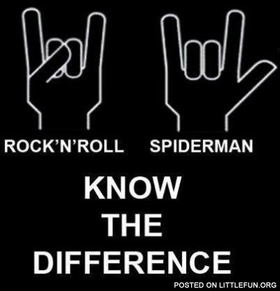 Rock'N'Roll vs. Spiderman, know the difference