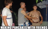 Making pancakes with friends