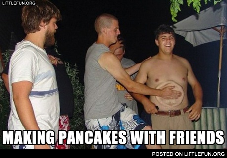 Making pancakes with friends