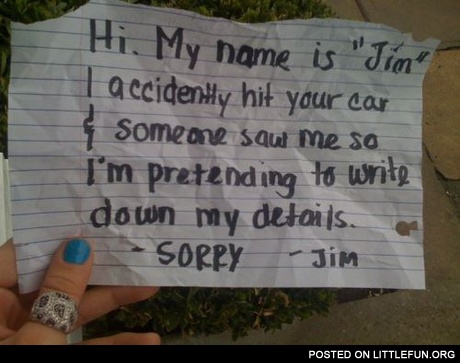 I accidently hit your car