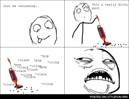 Me vacuuming