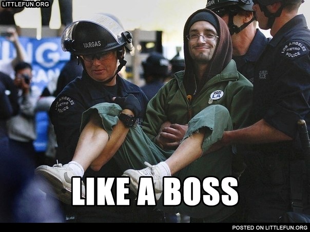 Like a boss. The rioter.