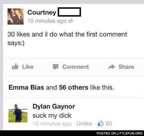 30 likes and I do what the first comment says