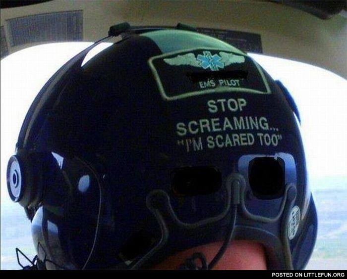 "Stop screaming" helmet