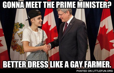 Gonna meet the prime minister? Better dress like a gay farmer