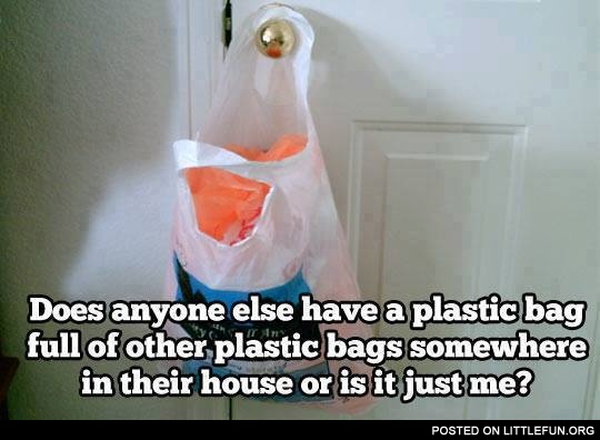 Plastic bag full of other plastic bags