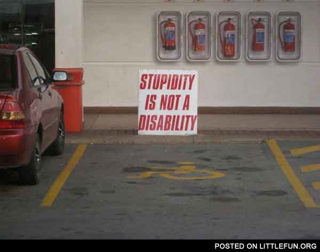 Stupidity is not a disability