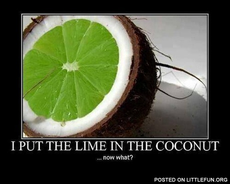 I put the lime in the coconut