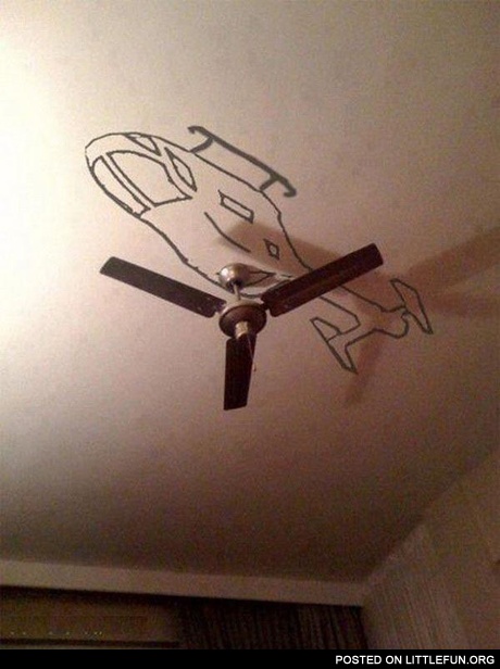 Ceiling fan helicopter