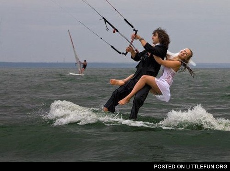 Surfing wedding