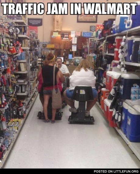 Traffic Jam In Walmart