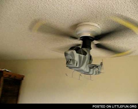 Helicopter ceiling fan