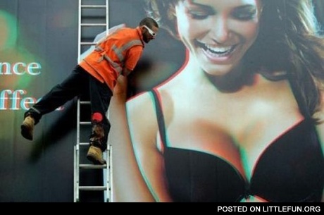 I see what you did there. Decollete on the billboard.