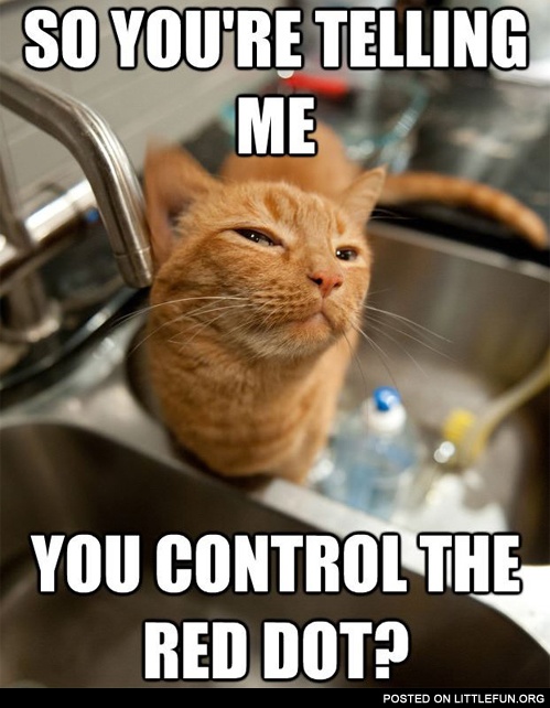 So, you are telling me you control the red dot?