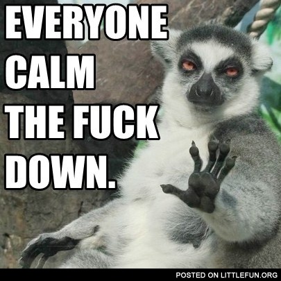 Everyone calm the f**k down