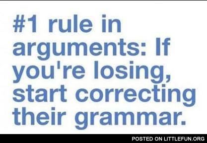 #1 rule in arguments