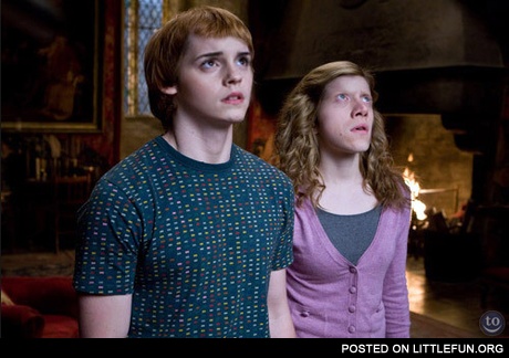 Ron and Hermione face swap