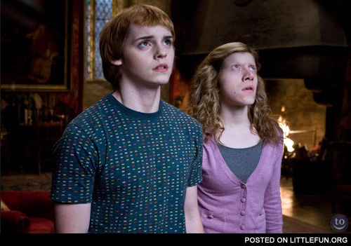 Ron and Hermione face swap