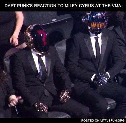 Daft Punk's reaction to Miley Cyrus at the VMA