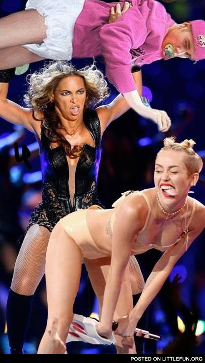 Miley Cyrus and Beyonce
