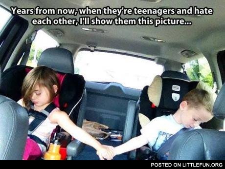Years from now, when they are teenagers and hate each other, I'll show them this picture
