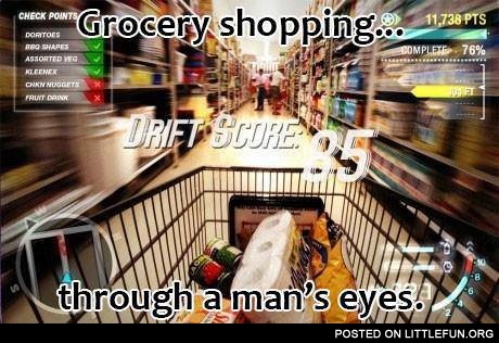 Grocery shopping through a man's eyes