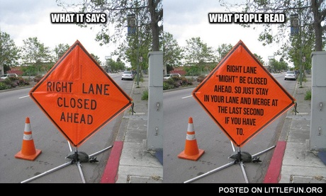 Right lane closed ahead