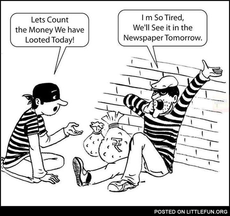 Let's count the money we have looted today