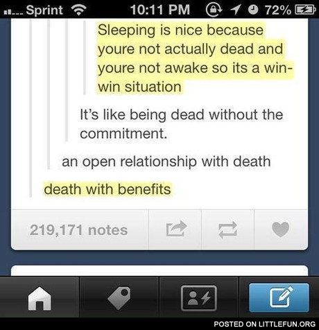 Death with benefits