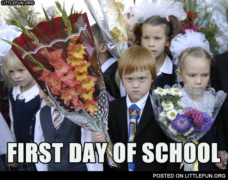 First day of school, total happiness