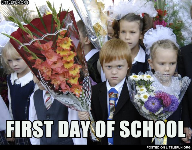 First day of school, total happiness