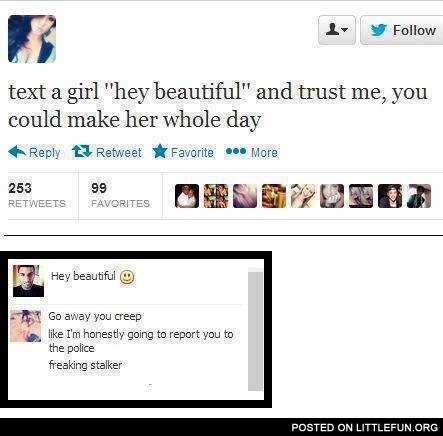 Text a girl "Hey, beautiful"