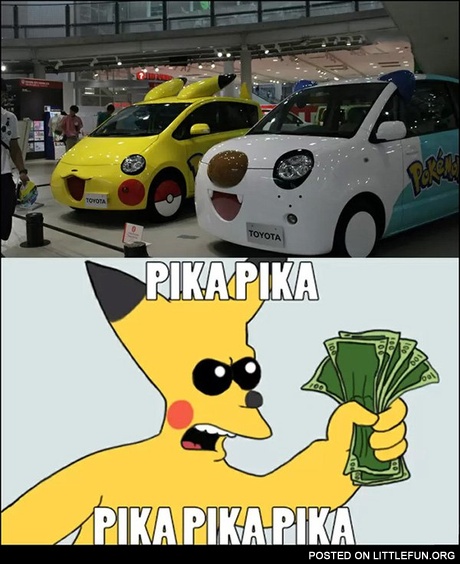 Pikachu car. Shut up and take my money.