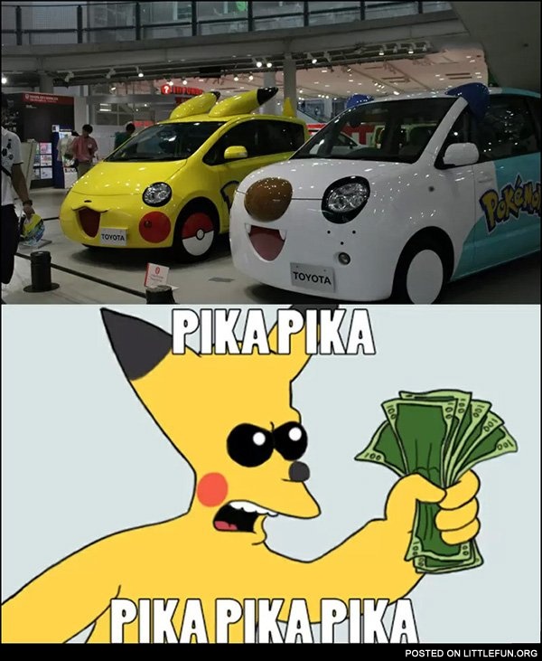 Pikachu car. Shut up and take my money.