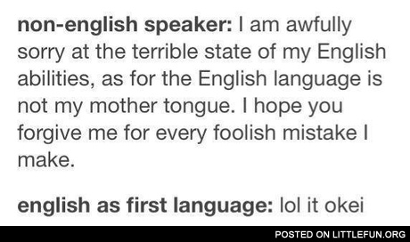 English speaker vs. non-english speaker