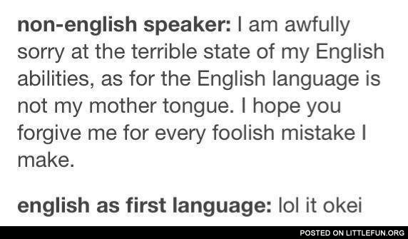 English speaker vs. non-english speaker