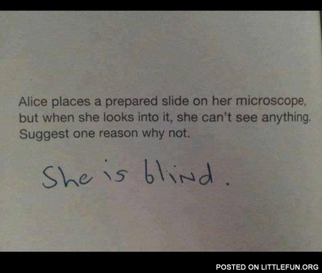 Alice and her microscope