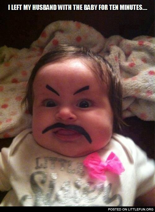Baby with mustache