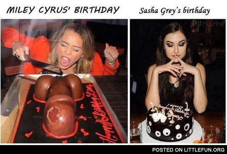 Miley Cyrus' birtday vs. Sasha Grey"s birthday