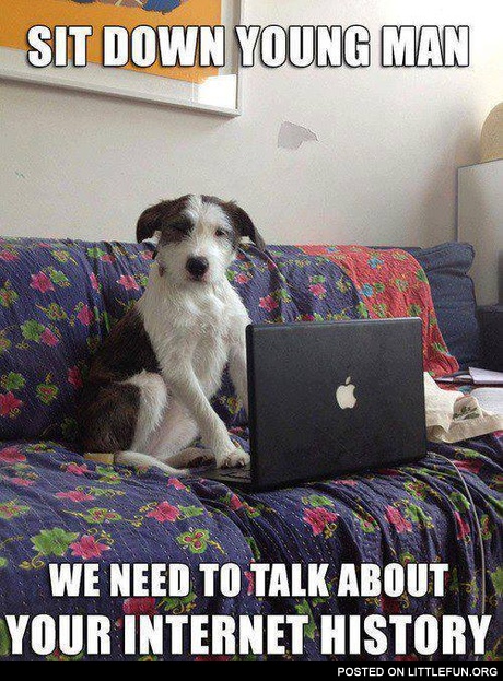 Sit down young man, we need to talk about your internet history