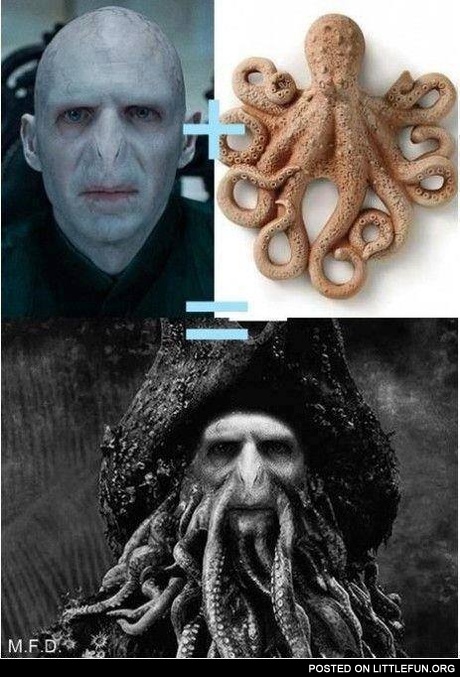 Voldemort + Octopus = Davy Jones