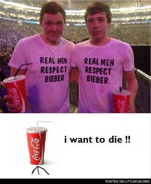 Real men respect Bieber T-shirts