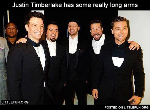 Justin Timberlake has some really long arms