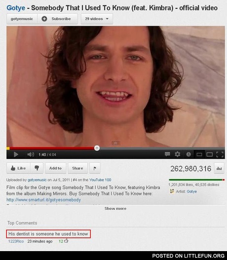 His dentist is someone he used to know