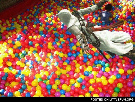 Assasin in a ball pit