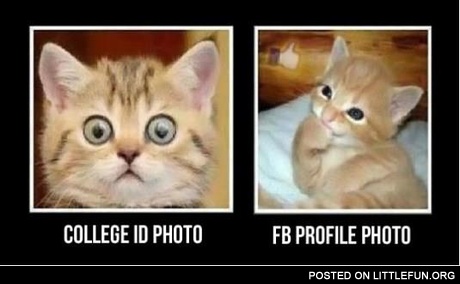 College ID photo vs. FB profile photo