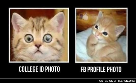 College ID photo vs. FB profile photo